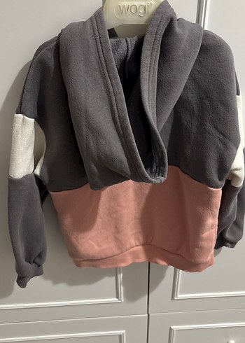 Kız Çocuk Kapüşonlu Fermuarlı Sweatshirt - Görsel 3