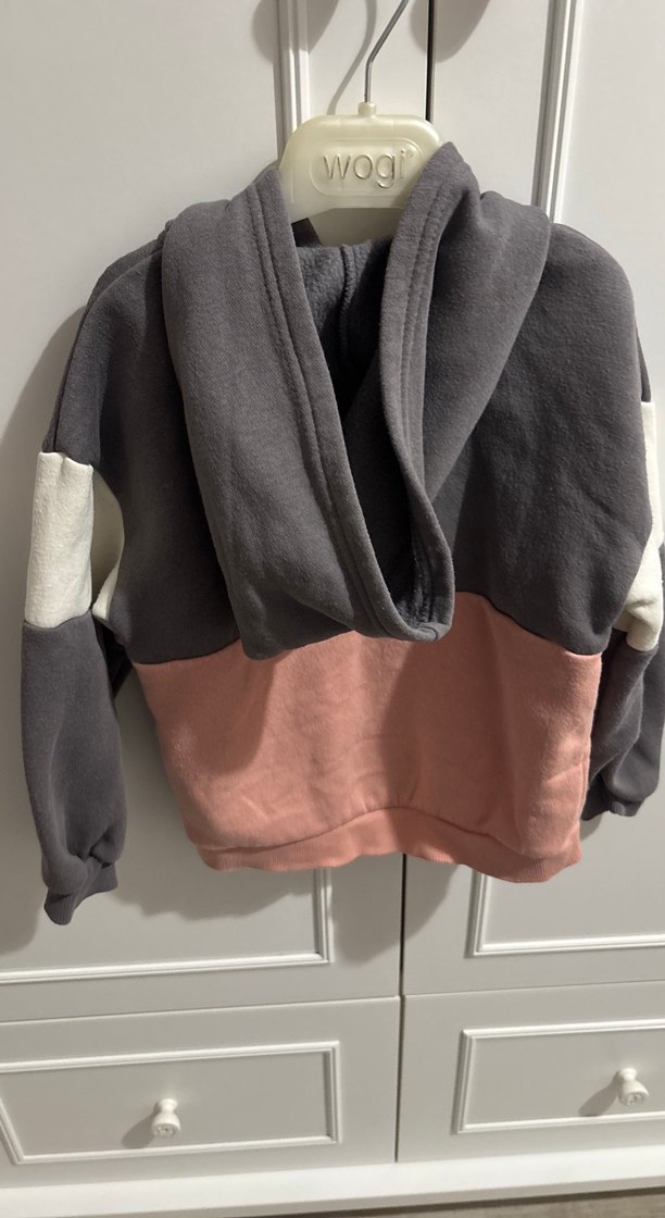 Kız Çocuk Kapüşonlu Fermuarlı Sweatshirt - Görsel 3