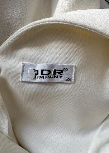 Beyaz Drapeli midi Kadın Elbise - Görsel 6