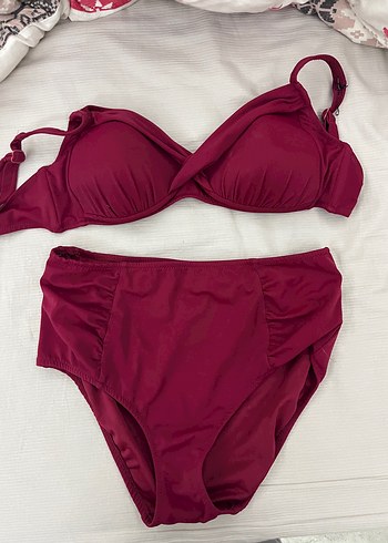 Bordo Strappy Bikini Takımı