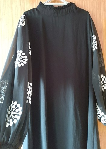 Uzun Bohem Nakışlı Lacivert Elbise - Görsel 3