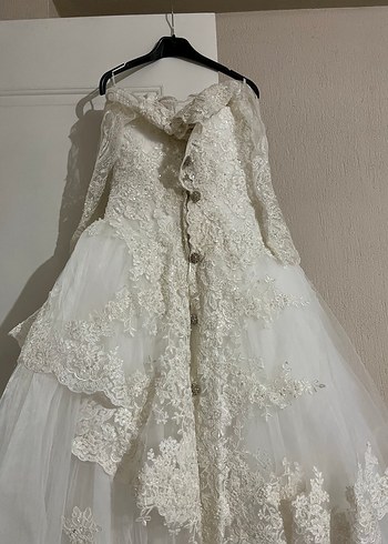 Dantelli Straplez Prenses Gelinlik - Görsel 3