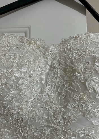 Dantelli Straplez Prenses Gelinlik - Görsel 2