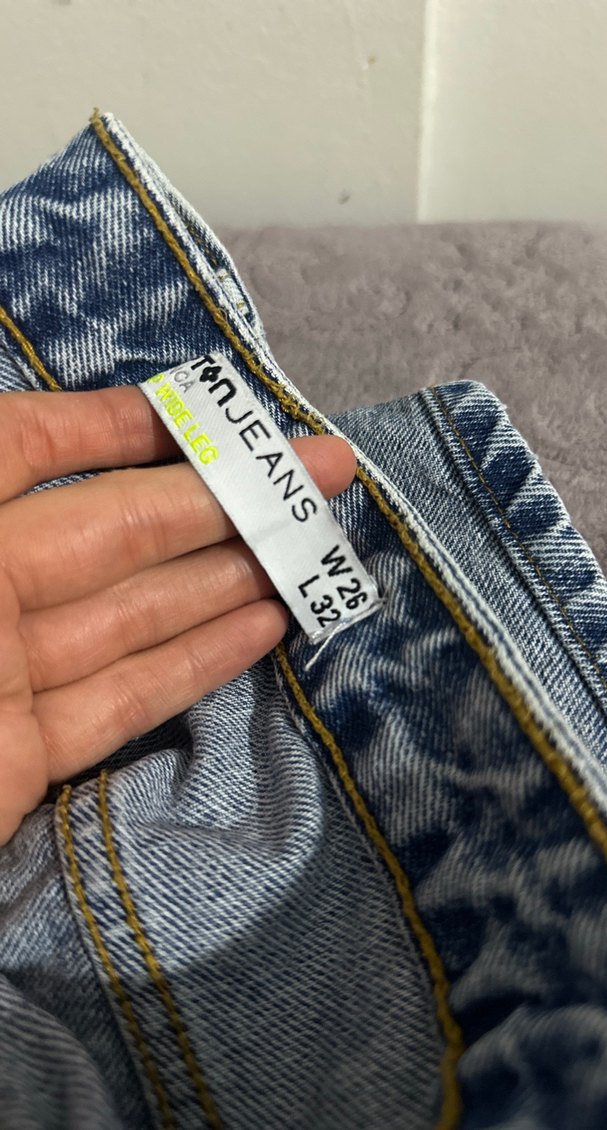 Bol Kesim Midi Denim Kadın Jean - Görsel 4