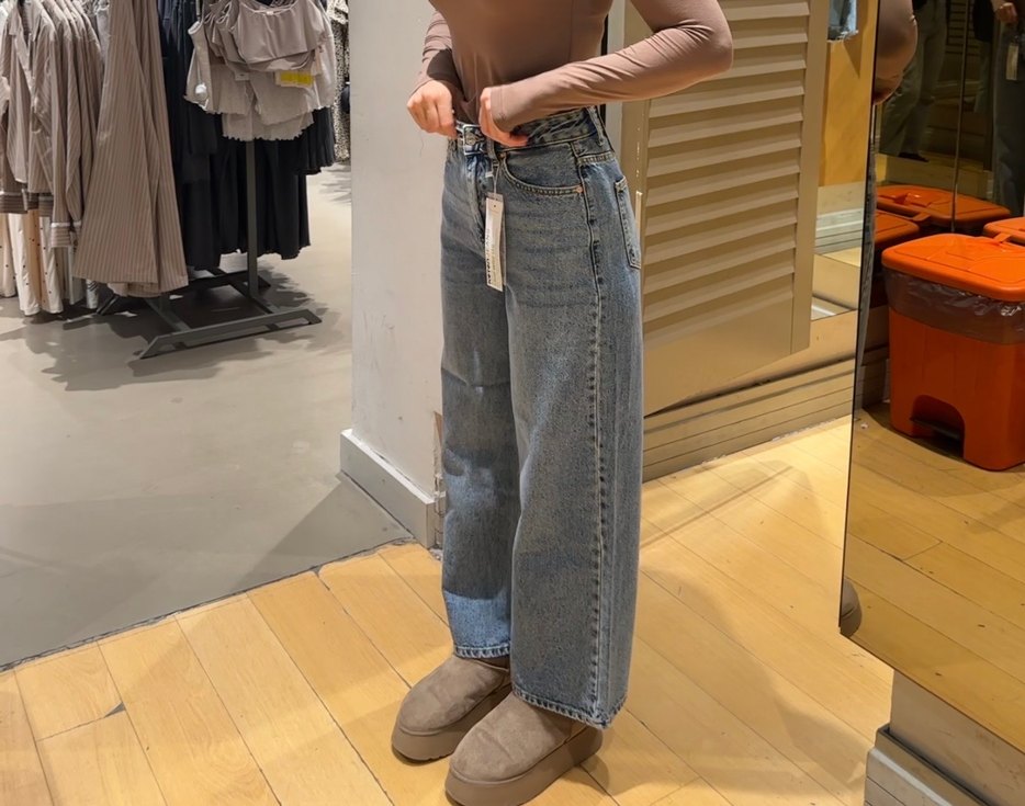 Bol Kesim Midi Denim Kadın Jean - Görsel 2