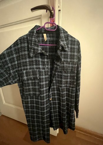 Düğmeli, Uzun Kollu Oduncu Kadın Gömlek - Görsel 2