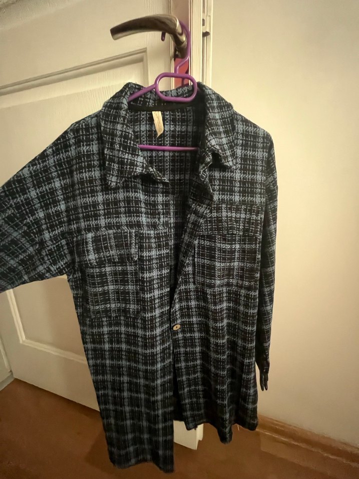 Düğmeli, Uzun Kollu Oduncu Kadın Gömlek - Görsel 2