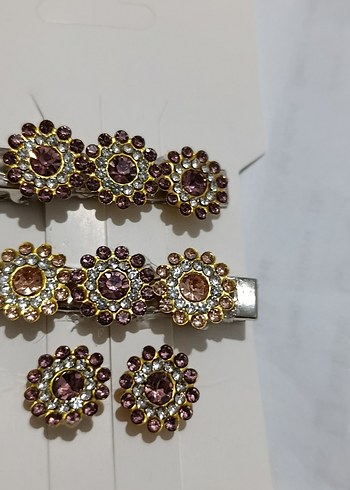 Renkli Payetli Metal Saç Tokası Seti - Görsel 2