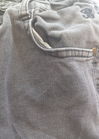 Gri Düğmeli çocuk Denim Pantolon