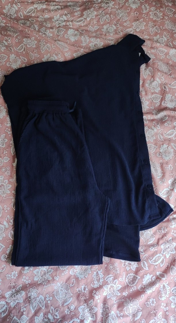 Düğmeli Lacivert Hamile takım - Görsel 4