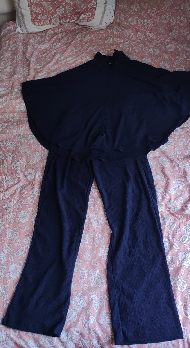 Düğmeli Lacivert Hamile takım - Görsel 2