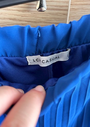 LC Waikiki Kadın Mavi Mini Piliseli Etek