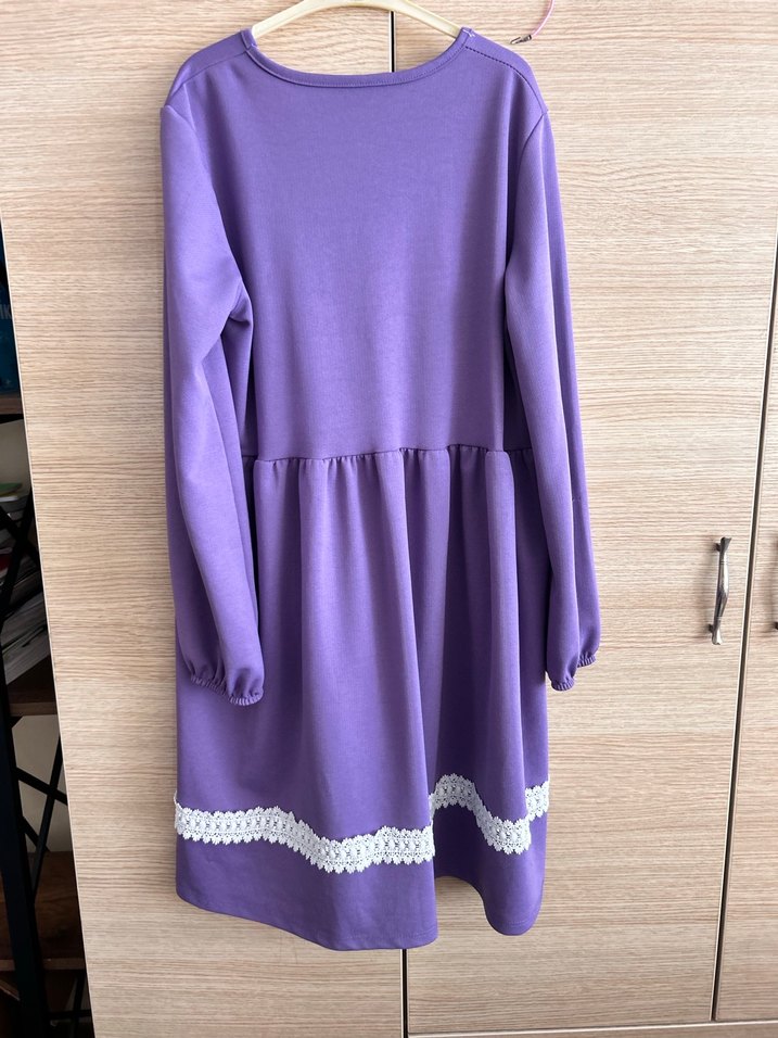 Dantel Detaylı Mor Tesettür Takım - Görsel 2