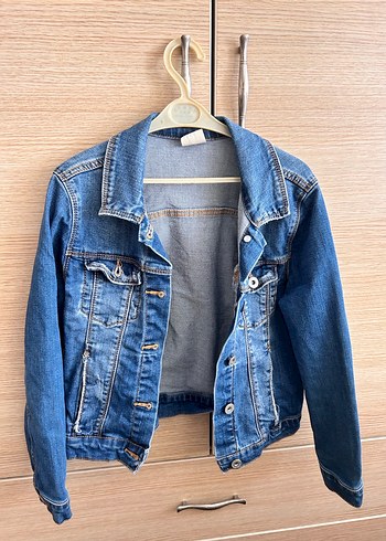 Düğmeli Mavi Çocuk Denim Ceket