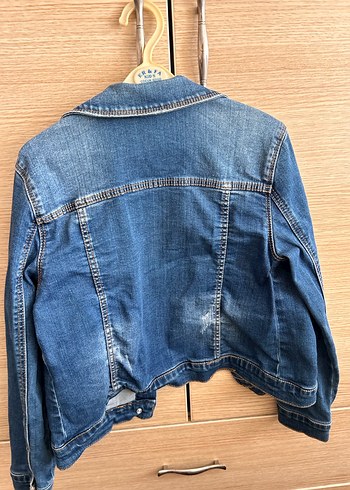 10 Yaş Beden Düğmeli Mavi Çocuk Denim Ceket
