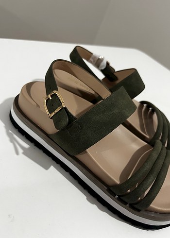 Kadın Yeşil Platform Topuklu Sandalet - Görsel 7