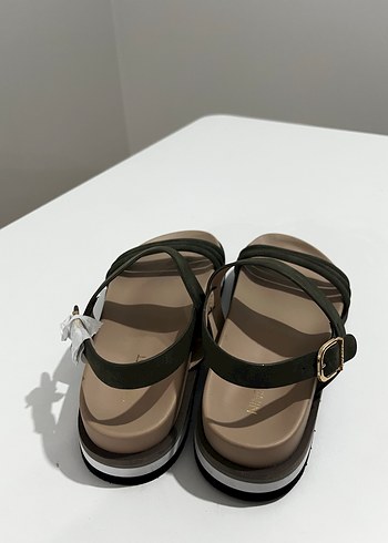 Kadın Yeşil Platform Topuklu Sandalet - Görsel 3