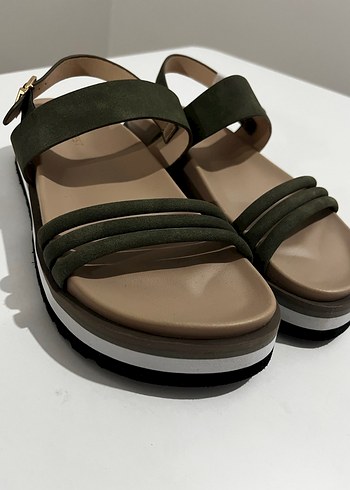 Kadın Yeşil Platform Topuklu Sandalet - Görsel 6