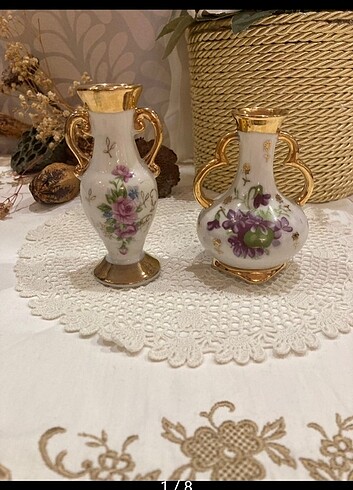 Vintage 2 Adet Mini Vazo / Defosuz