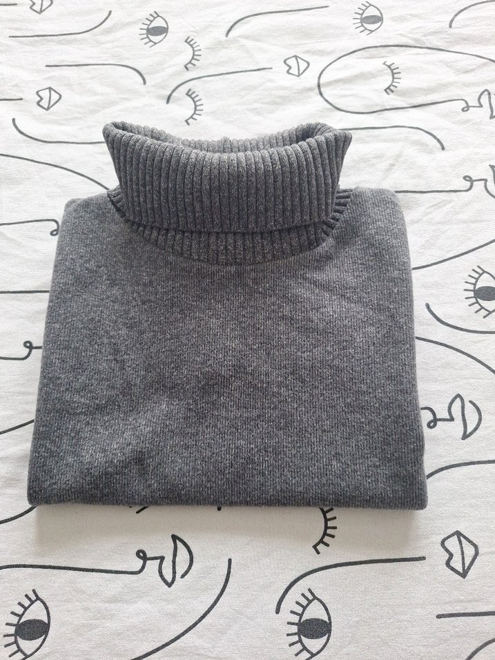 Zara Kadın Gri Boğazlı Triko Kazak - Görsel 2