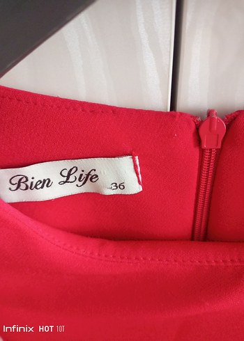 Piliseli Kırmızı Uzun Kollu Kadın Tunik - Görsel 3