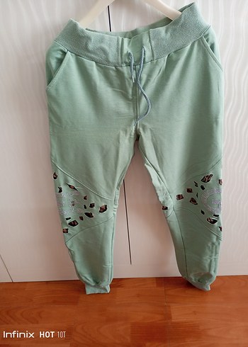 Yeşil Leopar Desenli Kapüşonlu Kadın Eşofman - Görsel 2