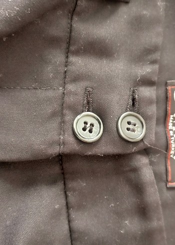 Siyah Kemerli Regular Fit Keten Pantolon - Görsel 2