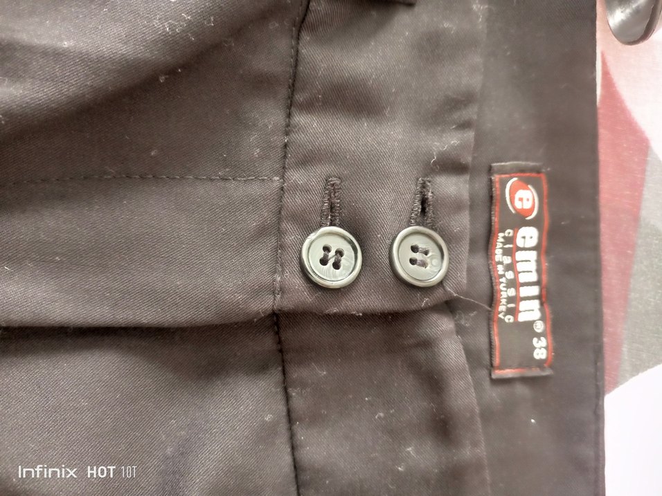 Siyah Kemerli Regular Fit Keten Pantolon - Görsel 2