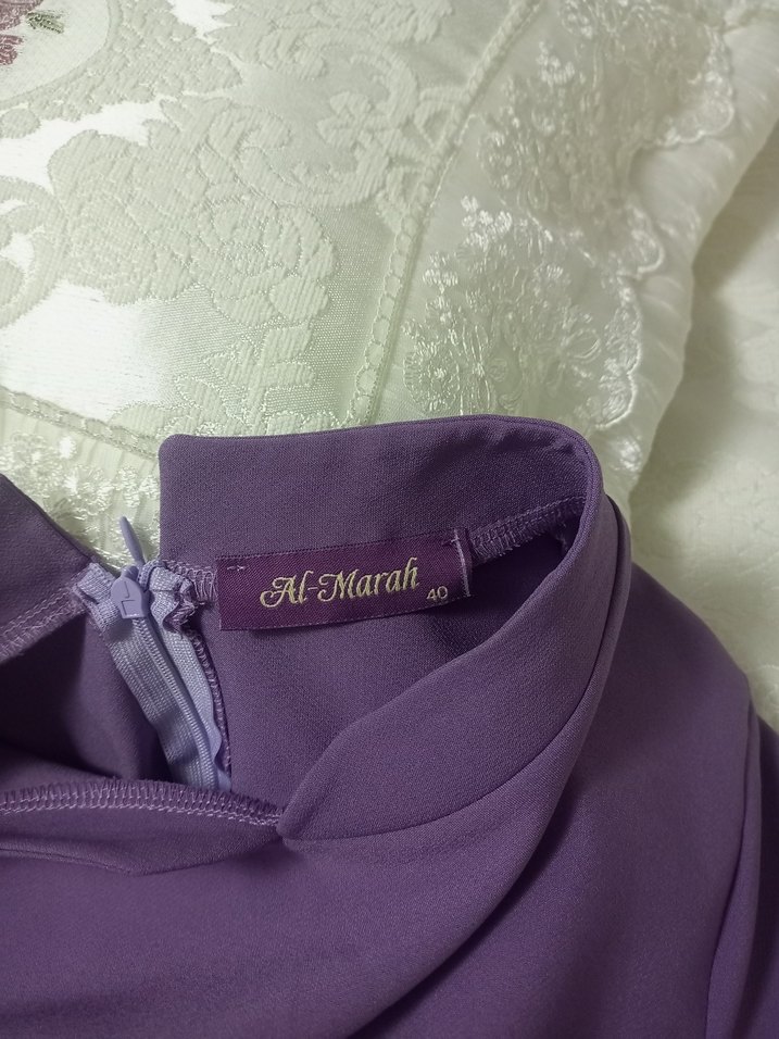 Diger Mor Fırfırlı uzu elbise - Görsel 3