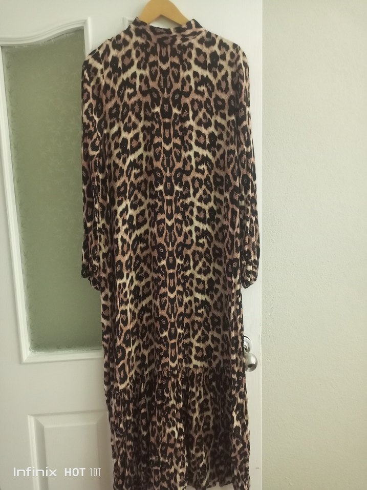 Leopar Desenli Uzun Bohem Elbise - Görsel 2