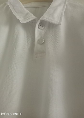 Düğmeli Beyaz Erkek Polo Yaka Tişört