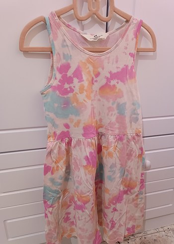 Kız Çocuk Pastel Renkli Batik Elbise