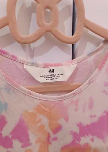H&M Kız Çocuk Pastel Renkli Batik Elbise