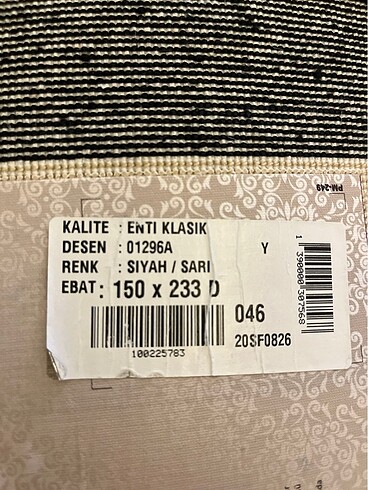 Beden 1.50x 233 halı