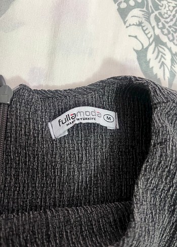 Gri Kolsuz Uzun Keten Elbise - Görsel 2