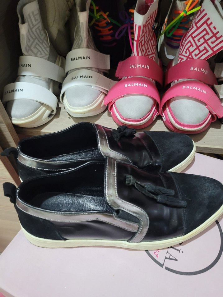 Siyah Püsküllü Yüksek Topuklu Kadın Spor Ayakkabı - Görsel 3