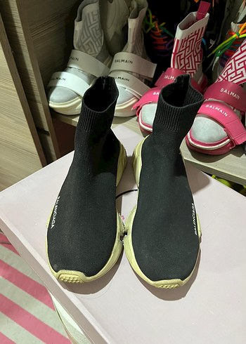 Balenciaga Siyah Elastik çorap model spor ayakkabı - Görsel 2