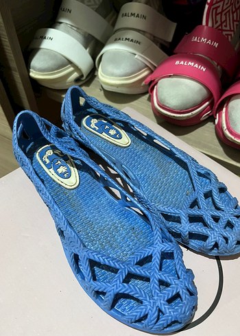 Mavi Kadın Hasır Desenli  lastik Babet - Görsel 2