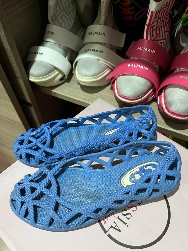 Mavi Kadın Hasır Desenli  lastik Babet - Görsel 3