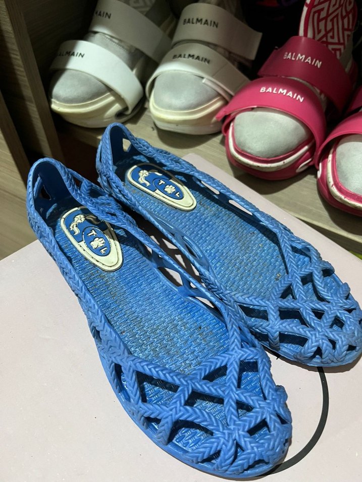 Mavi Kadın Hasır Desenli  lastik Babet - Görsel 2