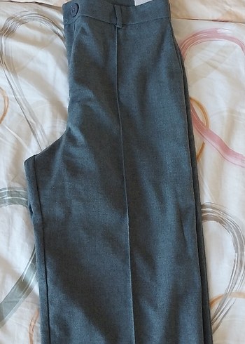 Gri Pilili Ofis Kumaş Pantolon - Görsel 5