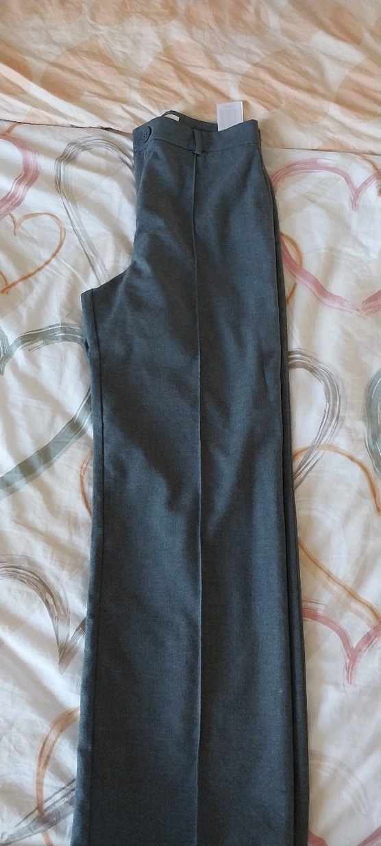 Gri Pilili Ofis Kumaş Pantolon - Görsel 2