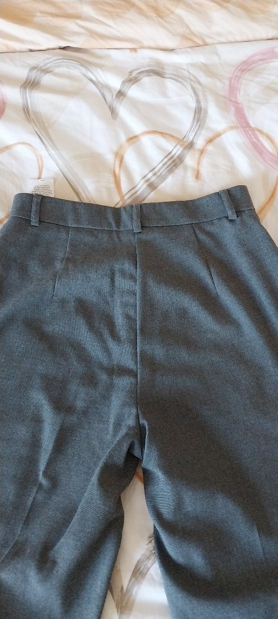 Gri Pilili Ofis Kumaş Pantolon - Görsel 4