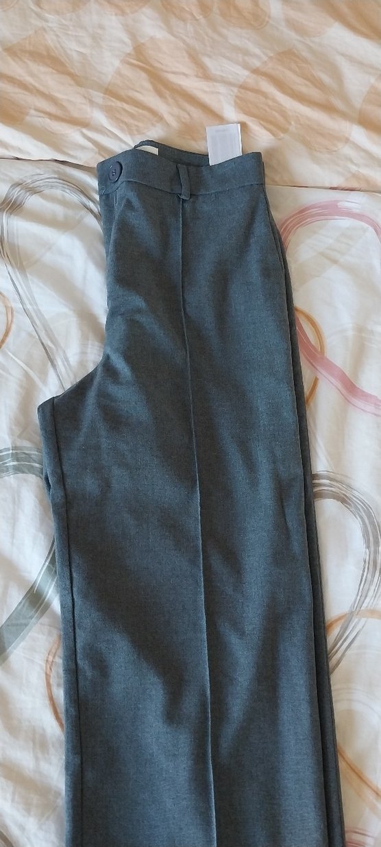 Gri Pilili Ofis Kumaş Pantolon - Görsel 5