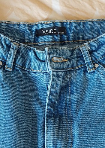 Zara Mavi Bol Kesim Midi Denim Kadın Jean
