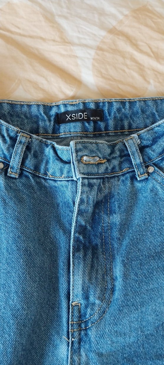 Mavi Bol Kesim Midi Denim Kadın Jean - Görsel 2