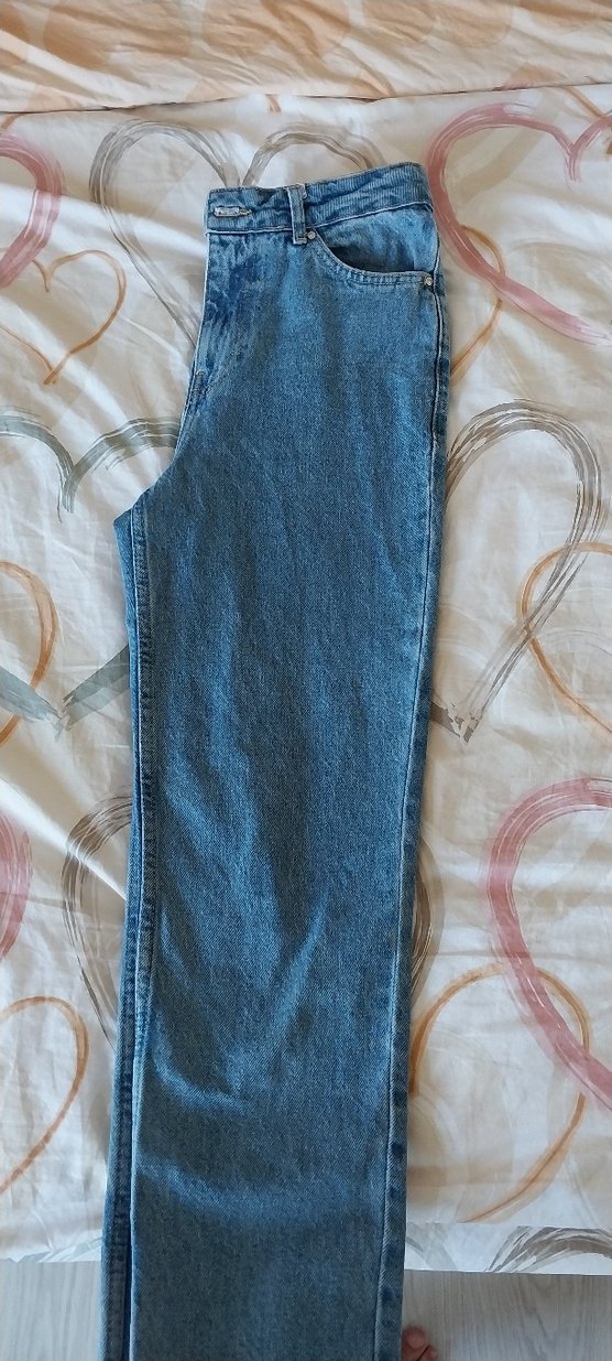 Mavi Bol Kesim Midi Denim Kadın Jean - Görsel 3