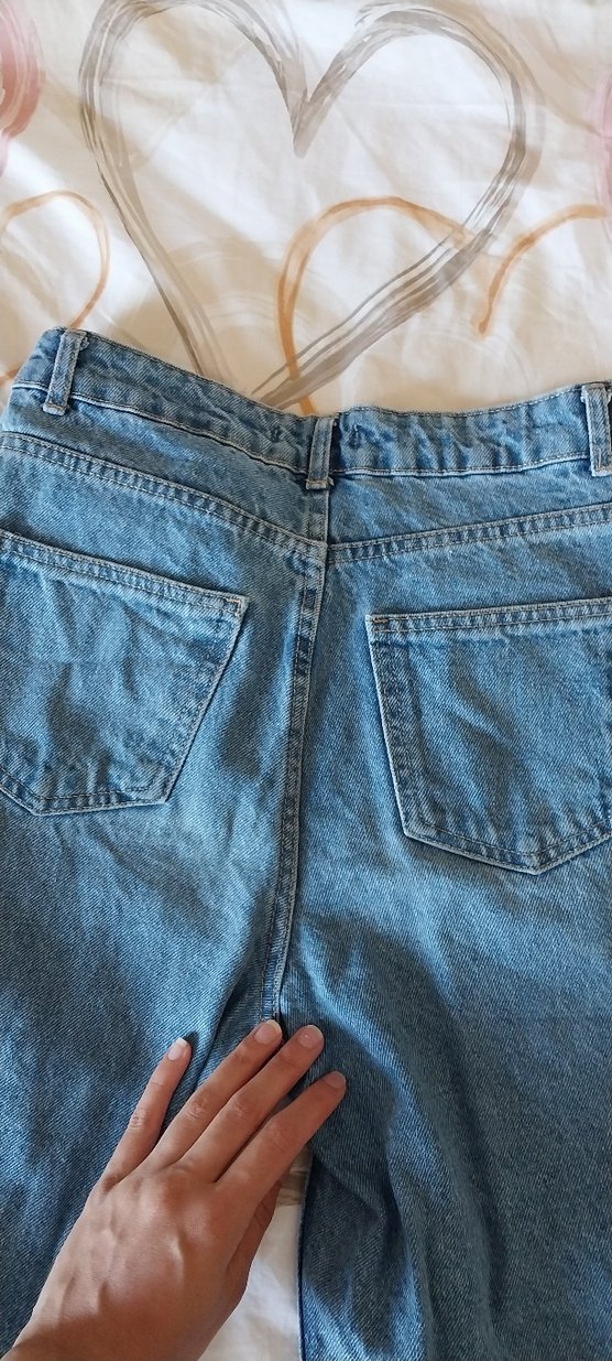 Mavi Bol Kesim Midi Denim Kadın Jean - Görsel 4