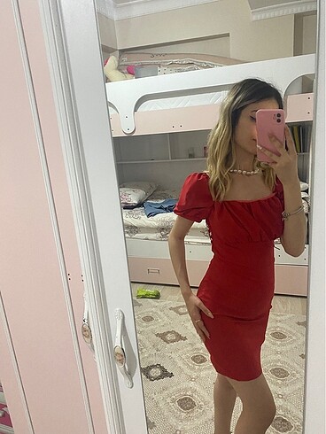 xs Beden Kırmızı elbise