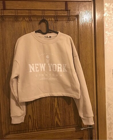 İçi pamuklu crop sweatshirt